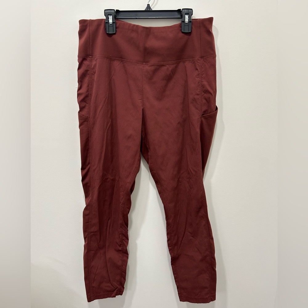 Athleta Leggings Size 14 Cognac Brown Trekkie Hybrid Crop Tight 26' Inseam